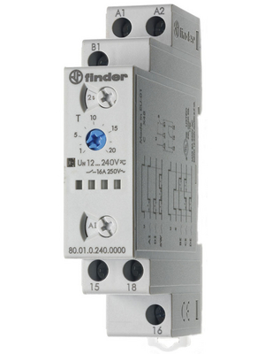 Finder - 80.01.0.240.0000 - Time lag relay Multifunction, 80.01.0.240.0000, Finder
