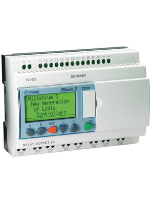 Crouzet - CB20 24 VDC - Logic controller Millenium 3 CB20 24 VDC, 12 DI (6 D/A), 8 RO, CB20 24 VDC, Crouzet