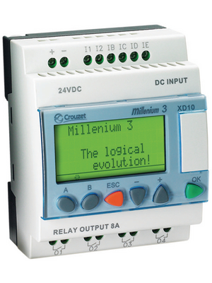 Crouzet - XD10 24 VDC - Logic controller Millenium 3 XD10 24 VDC, 6 DI (4 D/A), 4 RO, XD10 24 VDC, Crouzet