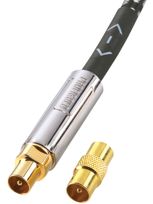 Profigold - OXYV8701 - Aerial cable, coaxial 1.00 m IEC-Plug / IEC-Socket, OXYV8701, Profigold