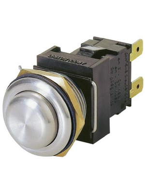 Arcolectric - H8350RPAAA - Push-button Switch, vandal proof black 19.2 mm 250 VAC 16 A, H8350RPAAA, Arcolectric