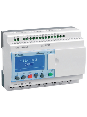 Crouzet - CD20S SMART 24 VDC - Logic controller Millenium 3 CD20S SMART 24 VDC, 12 DI (6 D/A), 8 TO, CD20S SMART 24 VDC, Crouzet