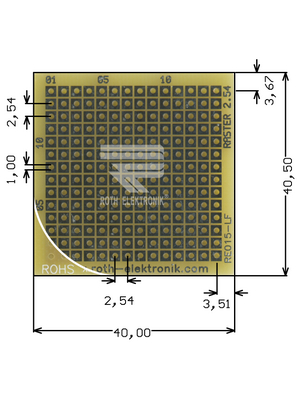 Roth Elektronik - RE015-LF - Prototyping board FR4 epoxy fibre-glass + HAL, RE015-LF, Roth Elektronik
