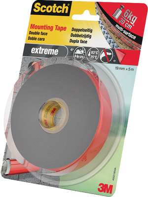 3M - 40021950A MOUNTING TAPE19MMX5M - Mounting tape grey 19 mm x 5 m, 40021950A MOUNTING TAPE19MMX5M, 3M