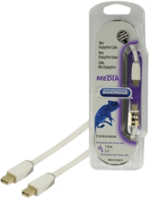 Bandridge - BBM37500W10 - Mini DisplayPort cable 1.00 m white, BBM37500W10, Bandridge