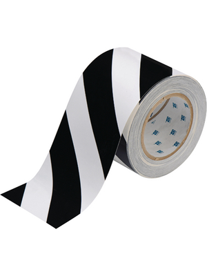 Brady - 104379 - Floor marking tape black/white 101.6 mmx30 m PU=Reel of 30 meter, 104379, Brady