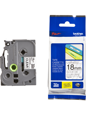 Brother - TZE-S121 - Label tape 9 mm black on transparent, TZE-S121, Brother