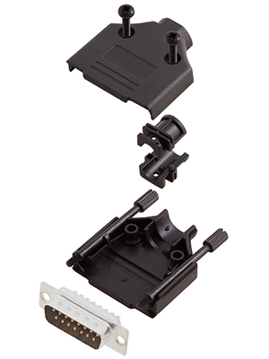 Encitech Connectors - DTPK-P-15-DBP-K - D-Sub plug kit 15P, DTPK-P-15-DBP-K, Encitech Connectors