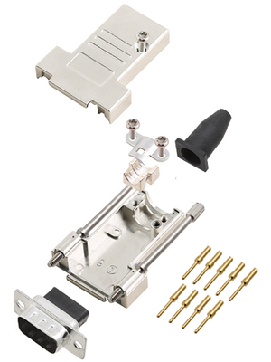 Encitech Connectors - DTSL09-LJSRG-T-DBCP-K - D-Sub plug kit 9P, DTSL09-LJSRG-T-DBCP-K, Encitech Connectors