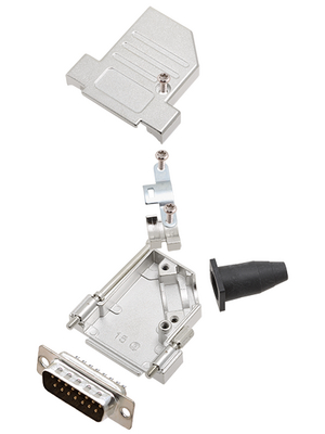 Encitech Connectors - DTSL15-LJSRG-S-DBP-K - D-Sub plug kit 15P, DTSL15-LJSRG-S-DBP-K, Encitech Connectors