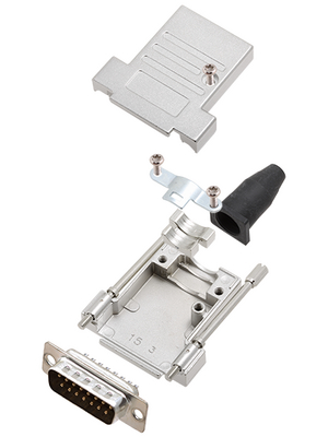 Encitech Connectors - DTSL15-LJSRG-T-DMP-K - D-Sub plug kit 15P, DTSL15-LJSRG-T-DMP-K, Encitech Connectors