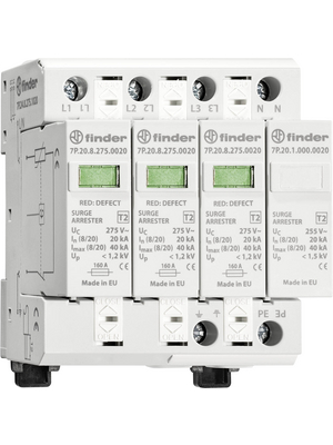 Finder - 7P.24.8.275.1020 - Surge arrester, Type 2, 3, 20 kA, 7P.24.8.275.1020, Finder