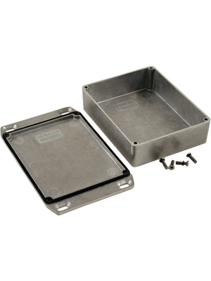 Hammond - 1590WBBFL - Metal enclosure, Natural aluminum, 94 x 119 x 34 mm, Die cast aluminium, IP 65, 1590W, 1590WBBFL, Hammond