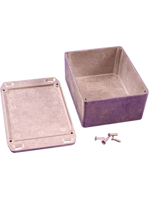 Hammond - 1590CFL - Metal enclosure, Natural aluminum, 94 x 115.7 x 56.5 mm, Die cast aluminium / Alloy, IP 54, 1590, 1590CFL, Hammond