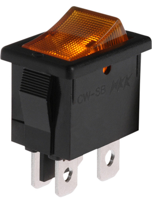 NKK - CWSB21DADF - Rocker switch, on-off, amber, 9 A, CWSB21DADF, NKK
