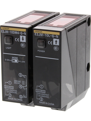 Omron Industrial Automation - E3JM-10M4-G-N - Through beam sensor 10 m, E3JM-10M4-G-N, Omron Industrial Automation