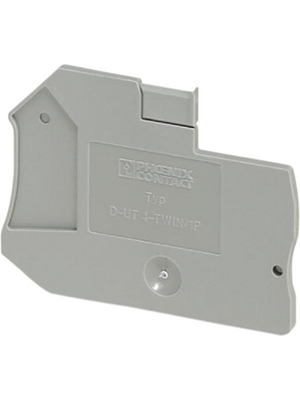 Phoenix Contact - D-UT 4-TWIN/ 1P - End plate, grey, D-UT 4-TWIN/ 1P, Phoenix Contact
