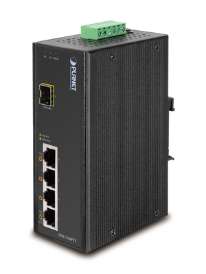 Planet - ISW-514PTF - Switch 4x 10/100 (PoE) 1x SFP DIN-Rail, ISW-514PTF, Planet