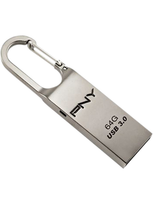 PNY - FDU64GLOOP30-EF - USB Stick USB Flash drive 64 GB silver, FDU64GLOOP30-EF, PNY