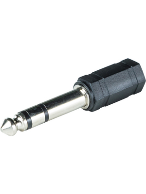 RND Connect - RND 205-00594 - Stereo Audio Adapter black 6.3 mm Male / 3.5 mm Female, RND 205-00594, RND Connect