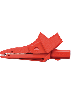 Schtzinger - SAK 6674 Ni / RT - Safety crocodile clip ? 4 mm red 1000 V, 20 A, CAT III, SAK 6674 Ni / RT, Schtzinger