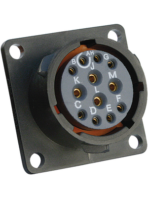 Souriau - UTS014E12S - Panel Mount Socket with Flange UTS Hi seal Poles=12 N/A Female Housing size14, UTS014E12S, Souriau