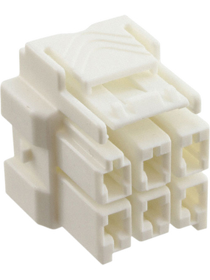 TE Connectivity - 1-1971776-3 - Male Housing Pitch6 mm Poles 2 x 3 Multi row / Free hanging/cable mount Power Triple Lock, 1-1971776-3, TE Connectivity