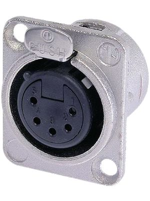 Neutrik - NC5FD-L-1 - XLR Panel-mount female receptacle 5 N/A DL Soldering Connection nickel-plated, NC5FD-L-1, Neutrik