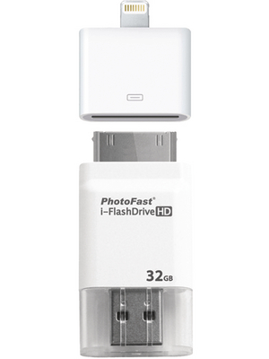 PhotoFast - 71925 - i-FlashDrive HD Gen2 32 GB with adapter white, 71925, PhotoFast