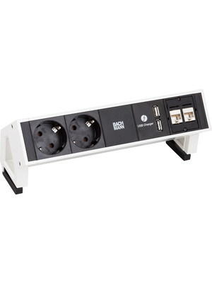 Bachmann - 902.358 - Power Strip, 2xDE, 2xCAT6, 2xUSB, 2m DESK 2, 902.358, Bachmann
