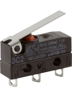 ZF Friedrichshafen AG - DC2C-A1LB - Micro switch 10 A Flat lever, short N/A 1 change-over (CO), DC2C-A1LB, ZF Friedrichshafen AG