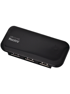Maxxtro - MX-UAX BK - Slim Hub USB 2.0 black 4x, MX-UAX BK, Maxxtro