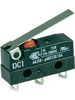 ZF Friedrichshafen AG - DC1C-A1LC - Micro switch 6 A Flat lever, medium N/A 1 change-over (CO), DC1C-A1LC, ZF Friedrichshafen AG