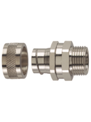 HellermannTyton - PCS10-SM-M12 - Conduit fitting Rated width=10 M12 Brass, nickel-plated - 166-31100, PCS10-SM-M12, HellermannTyton