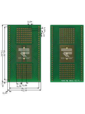 Roth Elektronik - RE936-02 - Prototyping board FR4 Epoxide + chem. Au, RE936-02, Roth Elektronik