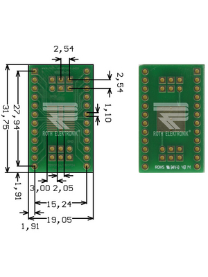 Roth Elektronik - RE936-08 - Prototyping board FR4 Epoxide + chem. Au, RE936-08, Roth Elektronik