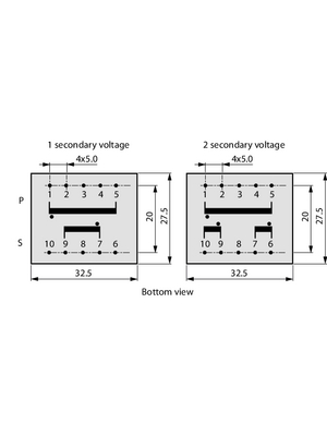 Hahn - EI305 2847 - PCB transformer 2.3 VA 12 VAC  (2x), EI305 2847, Hahn