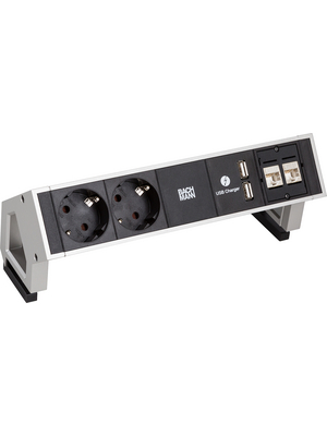Bachmann - 902.563 - Power Strip, 2xDE, 2xCAT6, 2xUSB, 2m DESK 2, 902.563, Bachmann
