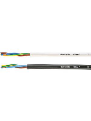 Helukabel - 29485 - Mains cable   2  Cores,   2 x1.50 mm2 Copper strand bare, fine-wire unshielded PVC white, 29485, Helukabel
