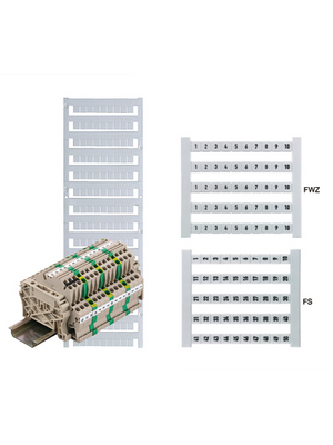 Weidmüller - DEK 5/3.5 1...100 - Marker 5 mm Set 1...50, 51...100, 10 Strips white 3.5 x 5 mm, 1767730000, DEK 5/3.5 1...100, Weidmüller