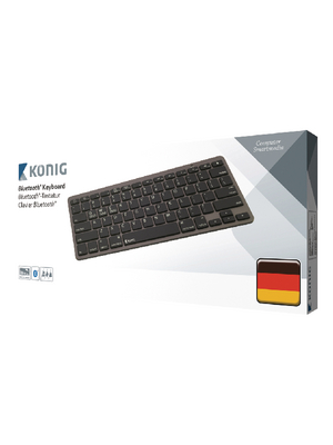 Koenig - CSKBBT100DE - Multimedia Bluetooth Keyboard AT / DE Bluetooth dark grey, CSKBBT100DE, K?nig