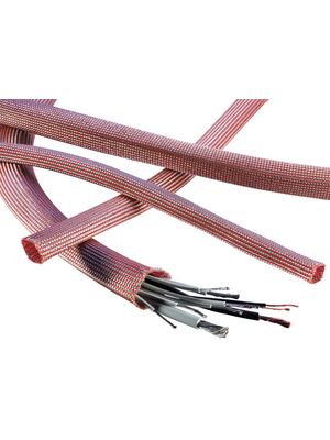 PMA Uster - F.HY.10 - Hybrid screening braid red-silver, F.HY.10, PMA Uster