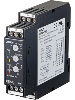 Omron Industrial Automation - K8AK-PW2 - Voltage monitoring relay, K8AK-PW2, Omron Industrial Automation