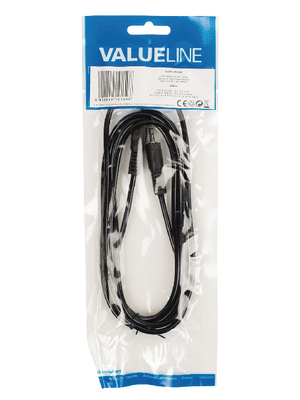 Valueline - VLAP22000B20 - Stereo Audio Cable 2.00 m black, VLAP22000B20, Valueline