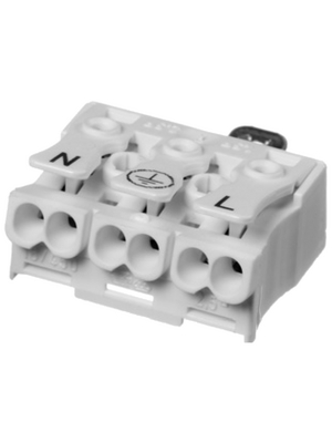 Adels Contact - LK 980-01/3 SK B - Screwless terminal block 3p, 0.5...2.5 mm2 white, LK 980-01/3 SK B, Adels Contact