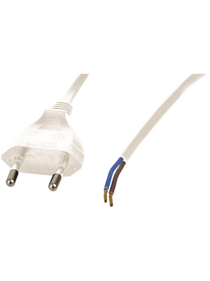 Maxxtro - PB-408-07-W - Mains cable Euro Male Open 2.00 m, PB-408-07-W, Maxxtro